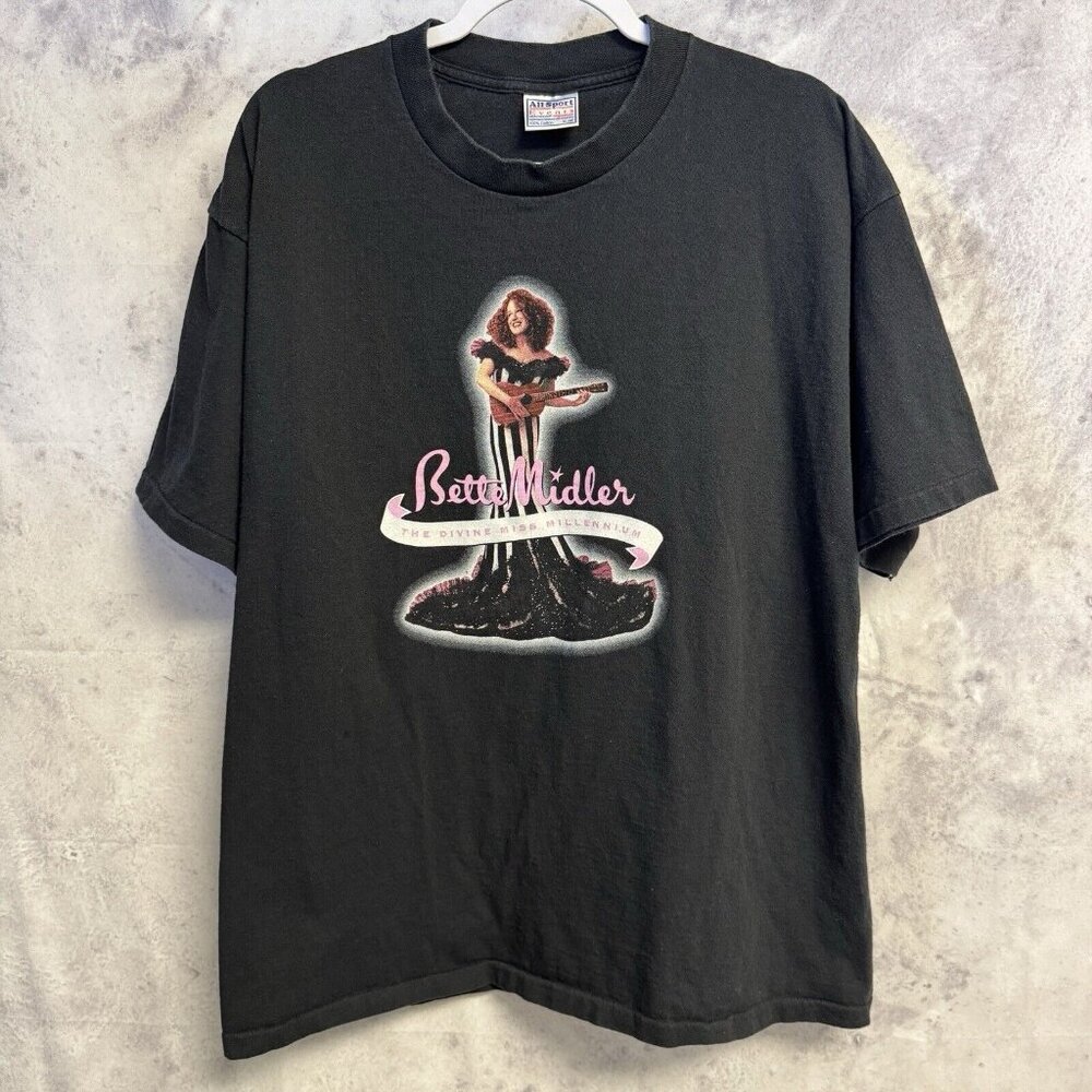 Vintage Bette Midler T Shirt Mens XL Black Y2K 90s Singer All Sports